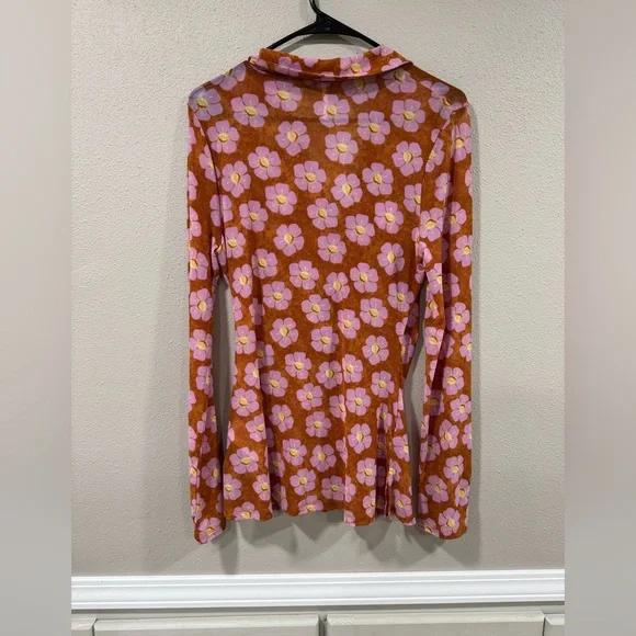 NWOT FREE PEOPLE LUCKY FLOWER SHIRT - Picture 7 of 7
